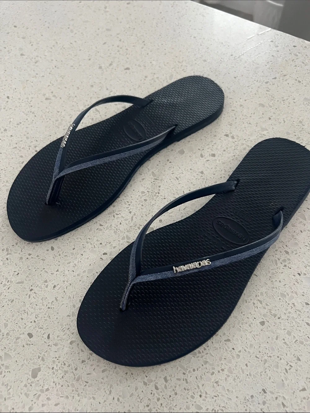 Havaianas Slim Flip Flops in Dark Blue